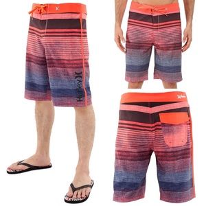 Hurley Phantom Striped Drawstring Swim Boardshorts
